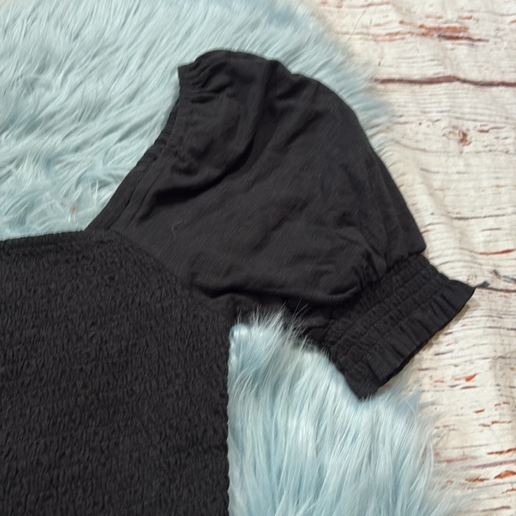 NWT Boden Squareneck Smocked Puff Sleeve Crop Top Black sz 6 - Picture 5 of 11